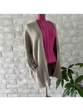 Zara Knit Oversized Taupe Open Cardigan Sz Small C-1
